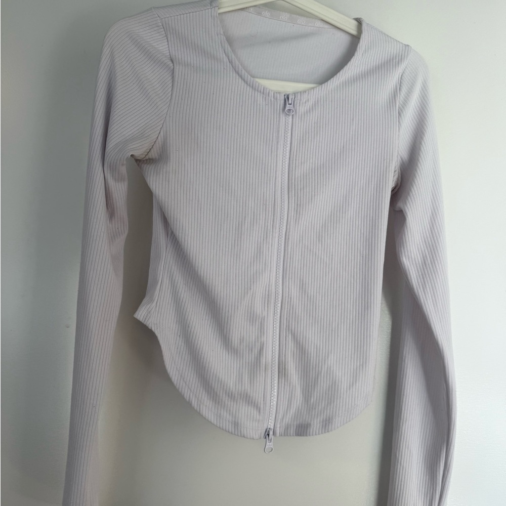 ALO Yoga ribbed zip up corset top